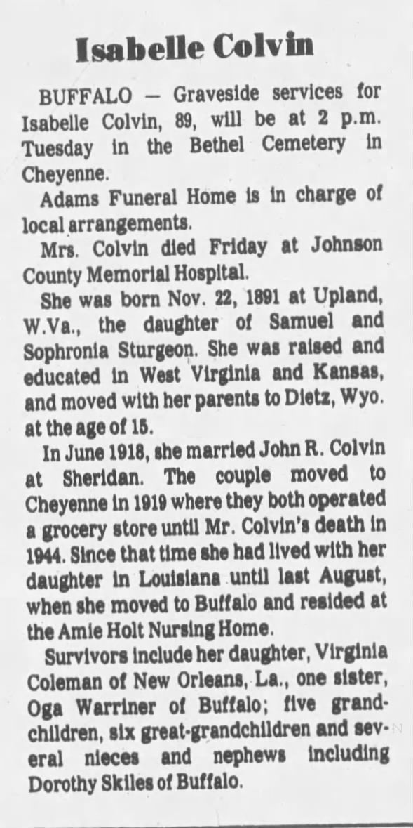 Clipping from Casper Star-Tribune